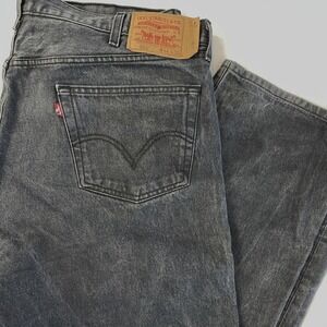 Levi's 501 Men's 42x30** Button Fly Charcoal Gray Relaxed Denim Jeans Gray